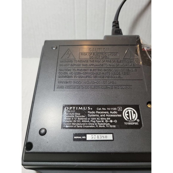 RadioShack  Optimus CTR - 117 Cassette Recorder with voice activation - Picture 6 of 7